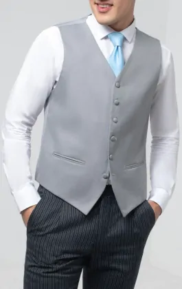 Dove Grey Single Breasted Morning Suit Vest