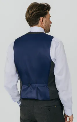 Charcoal Windowpane Vest