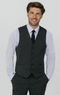 Charcoal Windowpane Vest