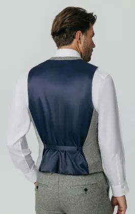 Light Grey Donegal Tweed Vest