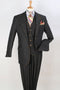 Apollo King Black Denim Suit: Two-Button Peak Lapel Vested