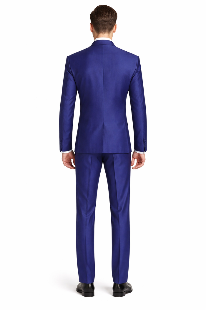 Wedding Groom Suit - Prom 2026 Tuxedo Suit - No Collar Weddig Tuxedo - Blue