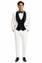 Wedding Tuxedo - Groom Suit - White and Black Prom Suit
