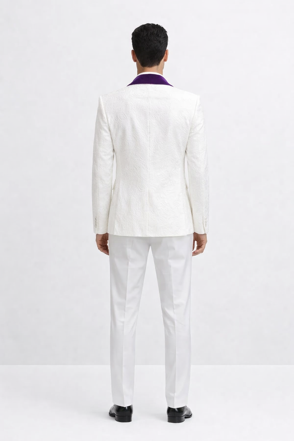 Wedding Tuxedos For Men in Purple Classic Wedding Tuxedo Style For Guys - Two Toned Lapel