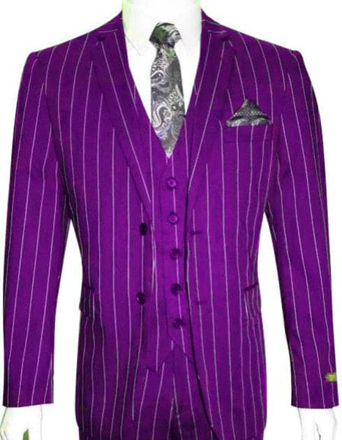 Purple Pinstripe Suit - Mens 1920s Gangster Pinstripe Suit - Chalk Pattern Pinstripe (Copy)