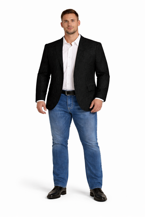 Western Blazer - Saco Vaquero Para Hombre - Paisley Blazer in Black