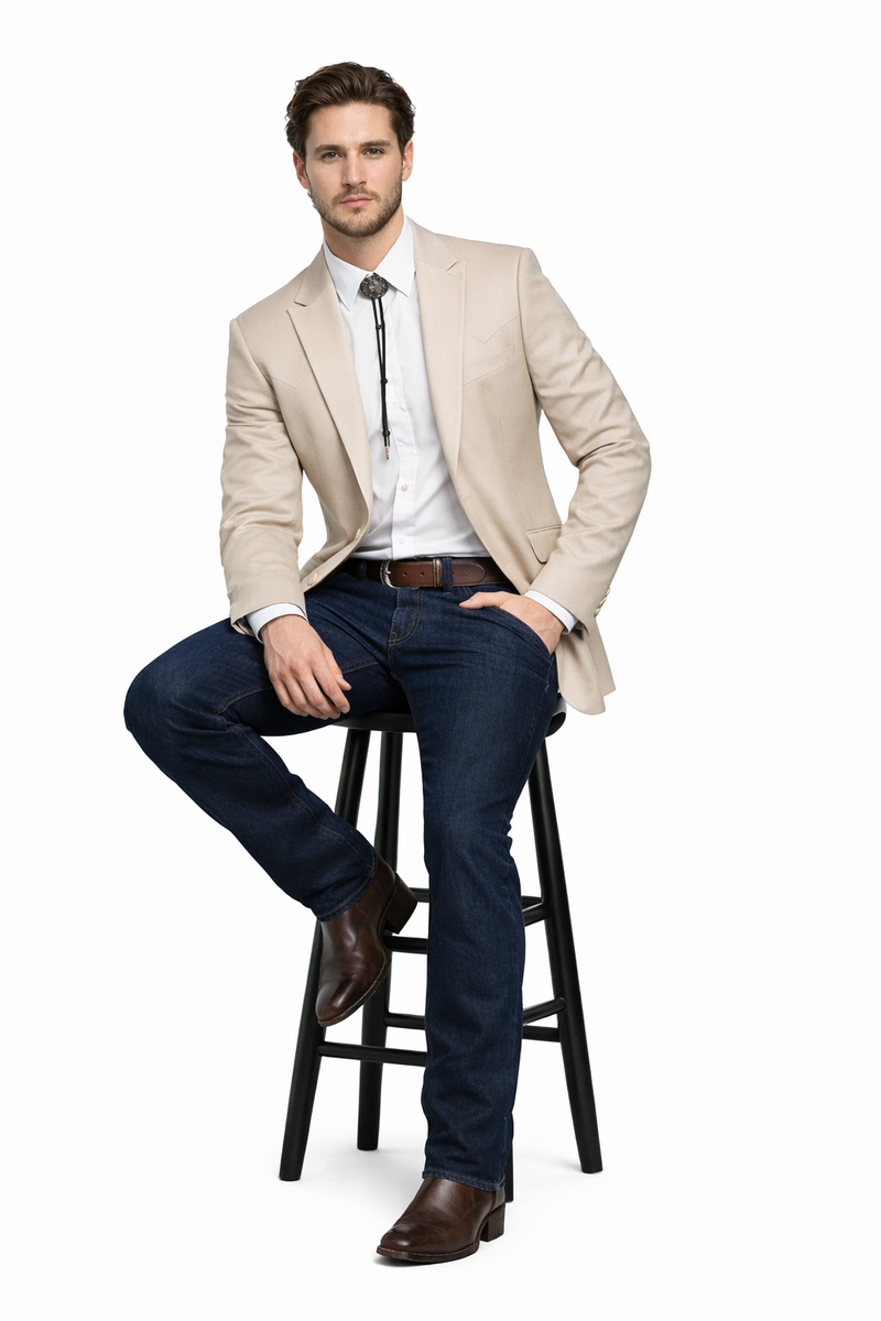 Western Suit - Trajes Para Hombres - Cowboy Formal Attire - Trajes De Novio - Slim Fit Western Tan
