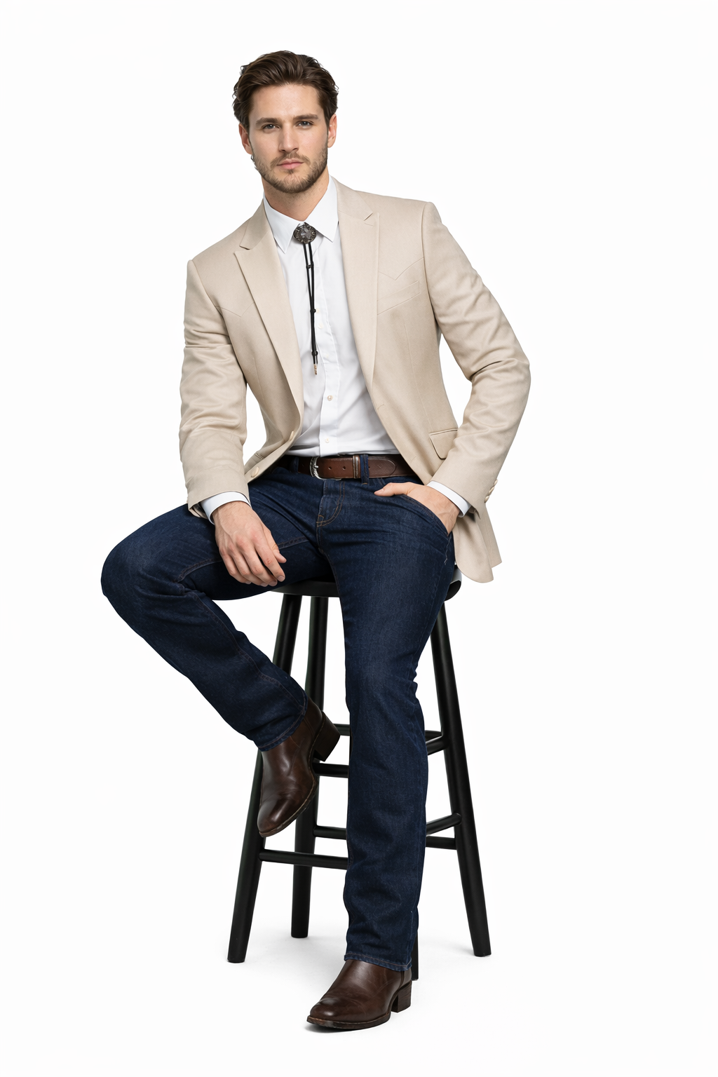 Western Suit - Trajes Para Hombres - Cowboy Formal Attire - Trajes De Novio - Slim Fit Western Tan