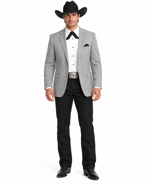 Western Suits For Wedding - Western Tuxedo - Cowboy Tuxedo Grey