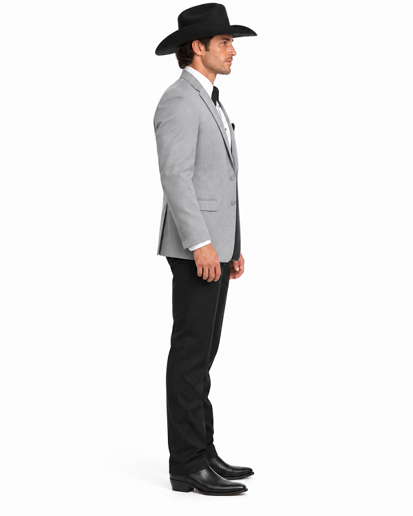 Western Suits For Wedding - Western Tuxedo - Cowboy Tuxedo Grey