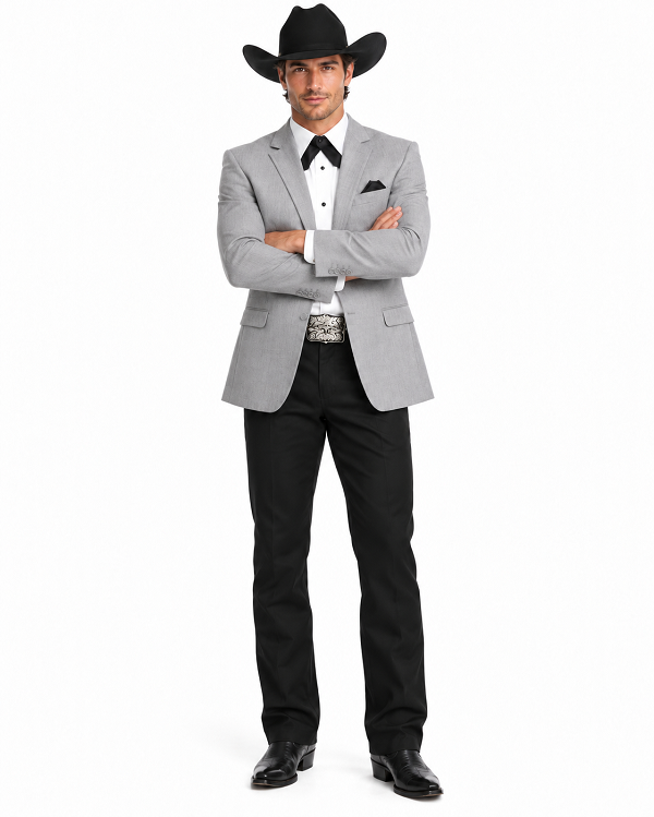 Western Suits For Wedding - Western Tuxedo - Cowboy Tuxedo Grey