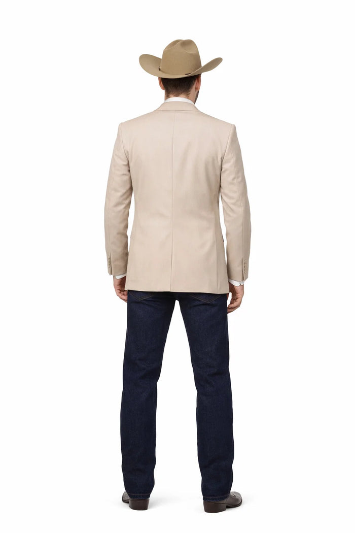 Western Tan Tuxedo Dinner Jacket  - Light Khaki Beige Color