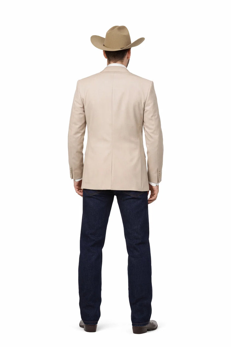 Western Tan Tuxedo Dinner Jacket  - Light Khaki Beige Color