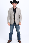 Western Blazer - Saco Para Hombre - Mens Double Button Western Beige Blazer