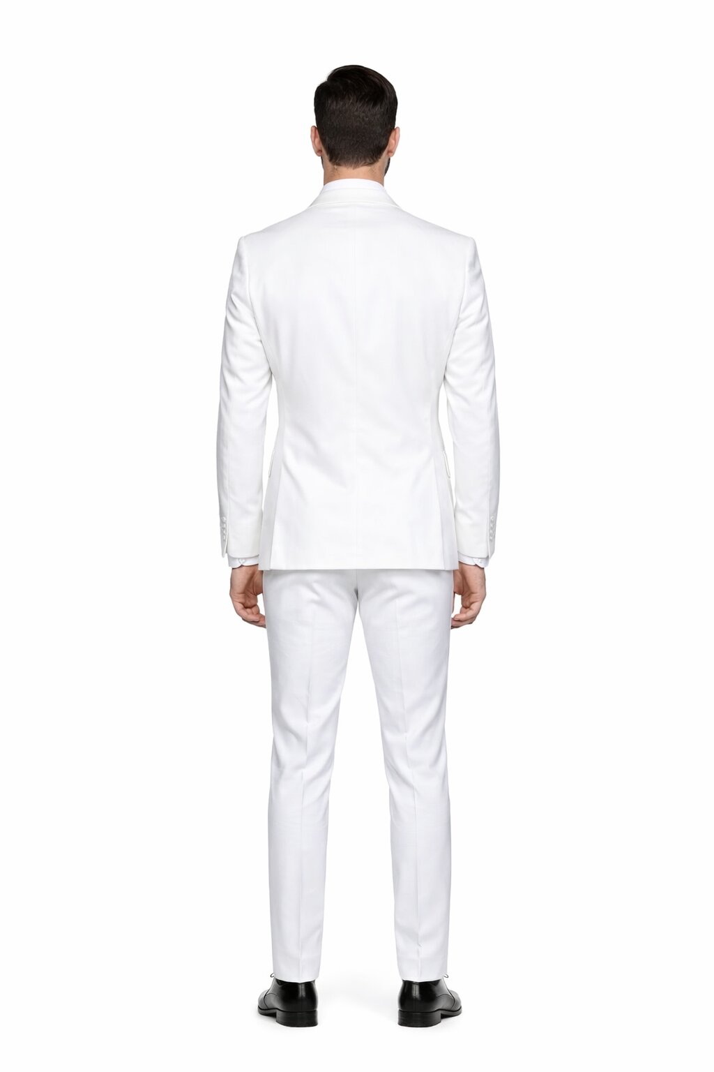 Men’s 2 Button Vested Skinny Suit in White – Modern 3-Piece Formal Ensemble