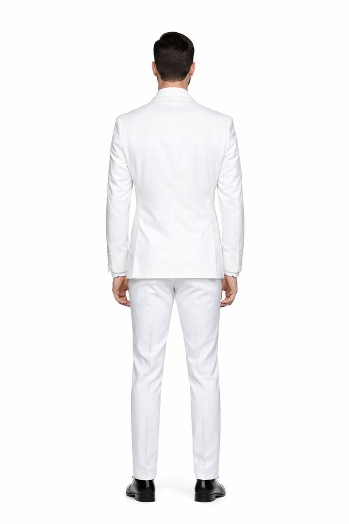 Suits For Easter - Mens Easter Suit - Mens 2 Button Vested Skinny Wool Suit in White