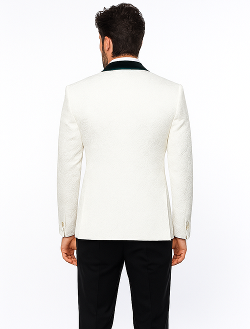 White and Hunter Prom Tuxedo - Wedding Suit - Groom tuxedo Suit