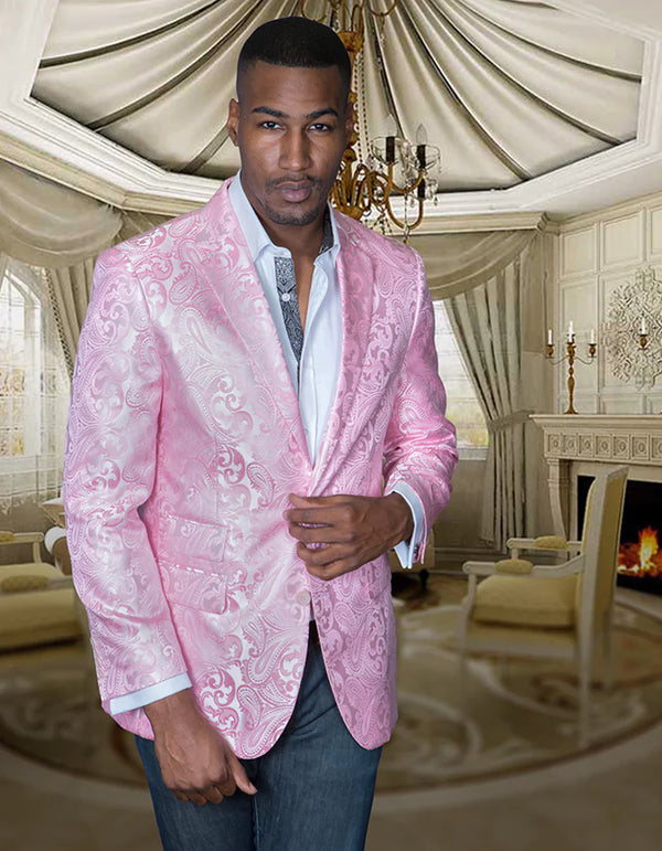 Pink and white blazer best sale