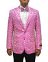 White and Pink Paisley Dinner Jacket Blazer in Fuchsia - AlbertoNardoniStore