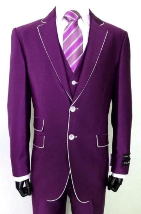 White and Purple Tuxedo - purple and white wedding tuxedo