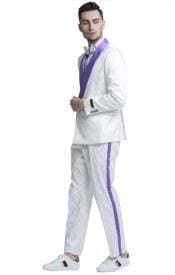 White and Purple Tuxedo - purple and white wedding tuxedo - AlbertoNardoniStore