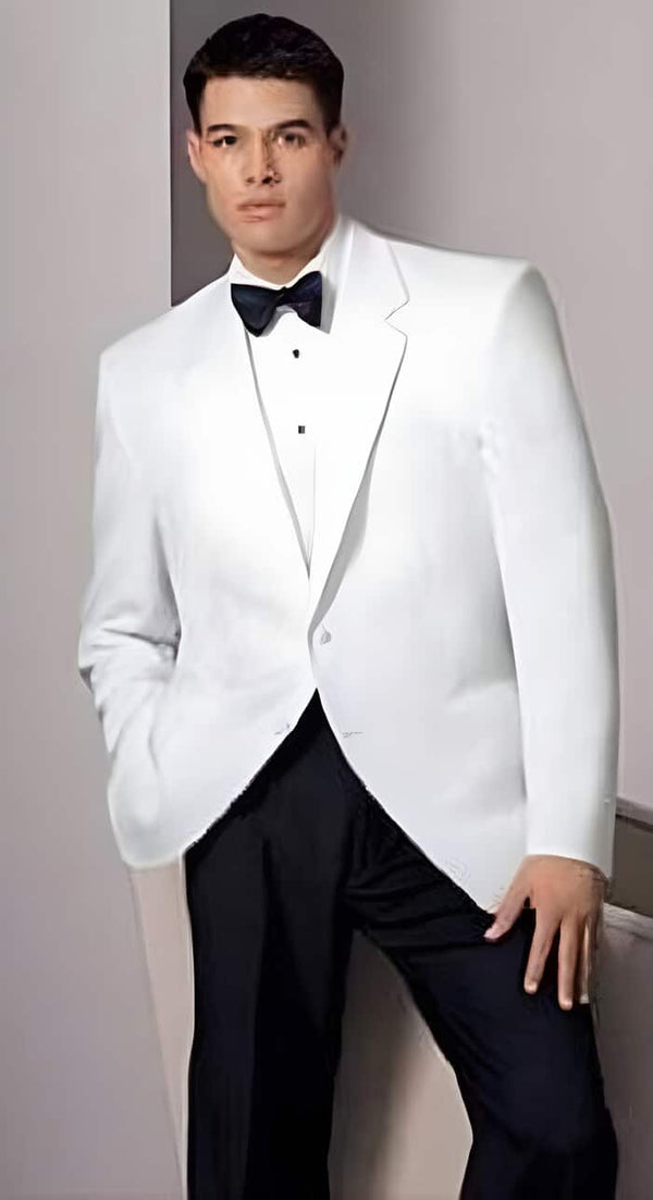 Snow White Dinner Jacket White Dinner Jacket - Two buttons Notch Collared