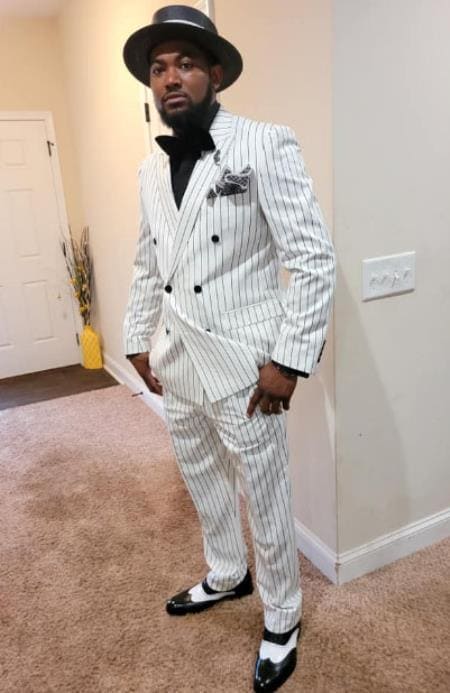 White Double Breasted Suit - AlbertoNardoniStore