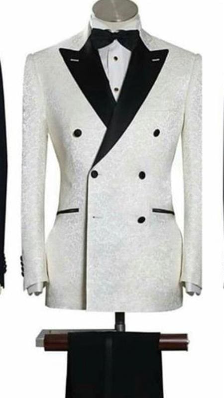 White Double Breasted Suit - AlbertoNardoniStore