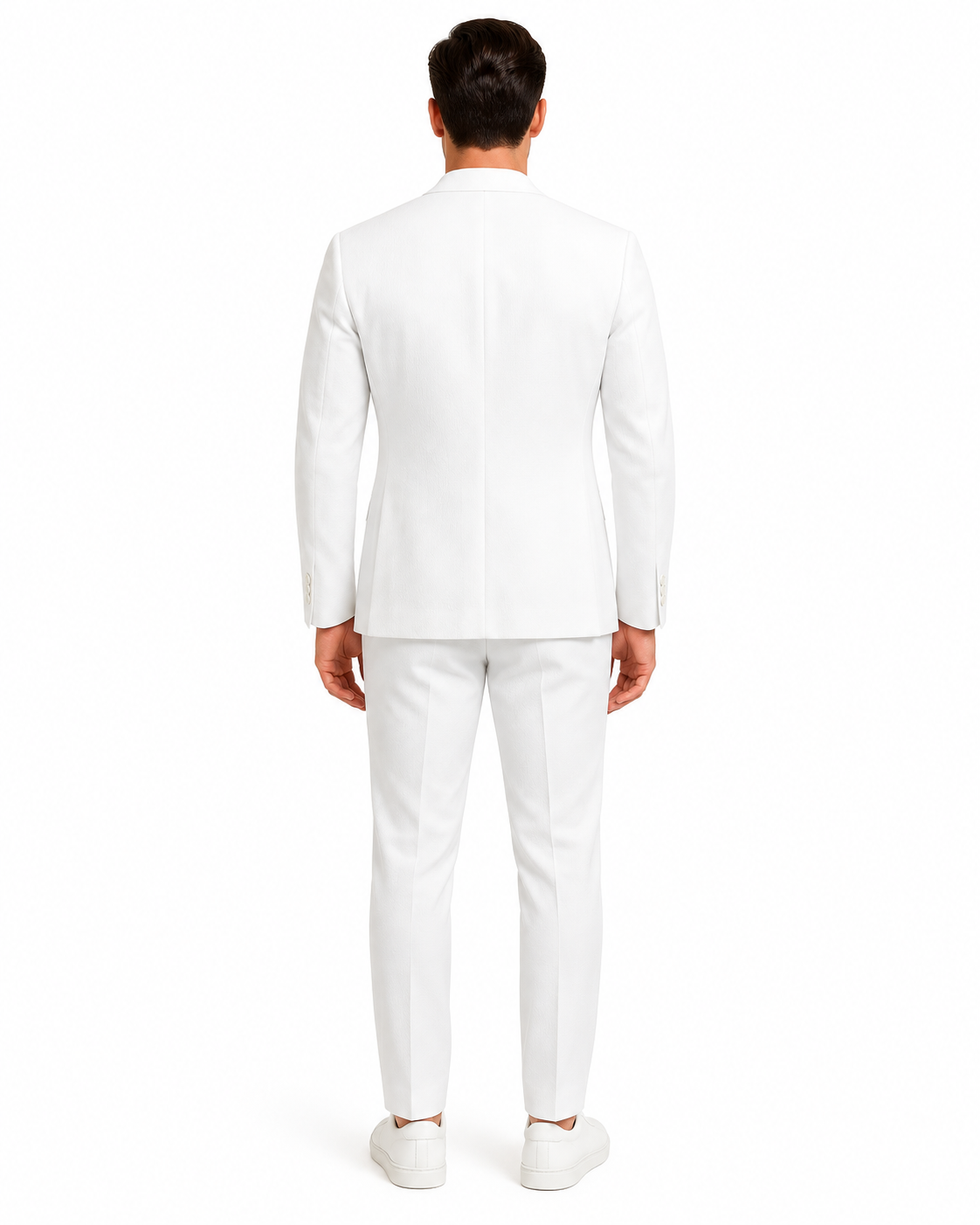 White Linen Suit For Summer - Collarless Blazer and Pants Collarless Lapel - No Lapel Casual!