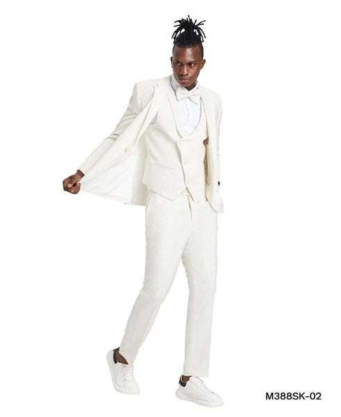 White Mens Polka Dot Suit $199 - AlbertoNardoniStore