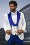 White Prom Suit Two Toned Tuxedo With Matching Tuxedo - White And Royal Blue - AlbertoNardoniStore