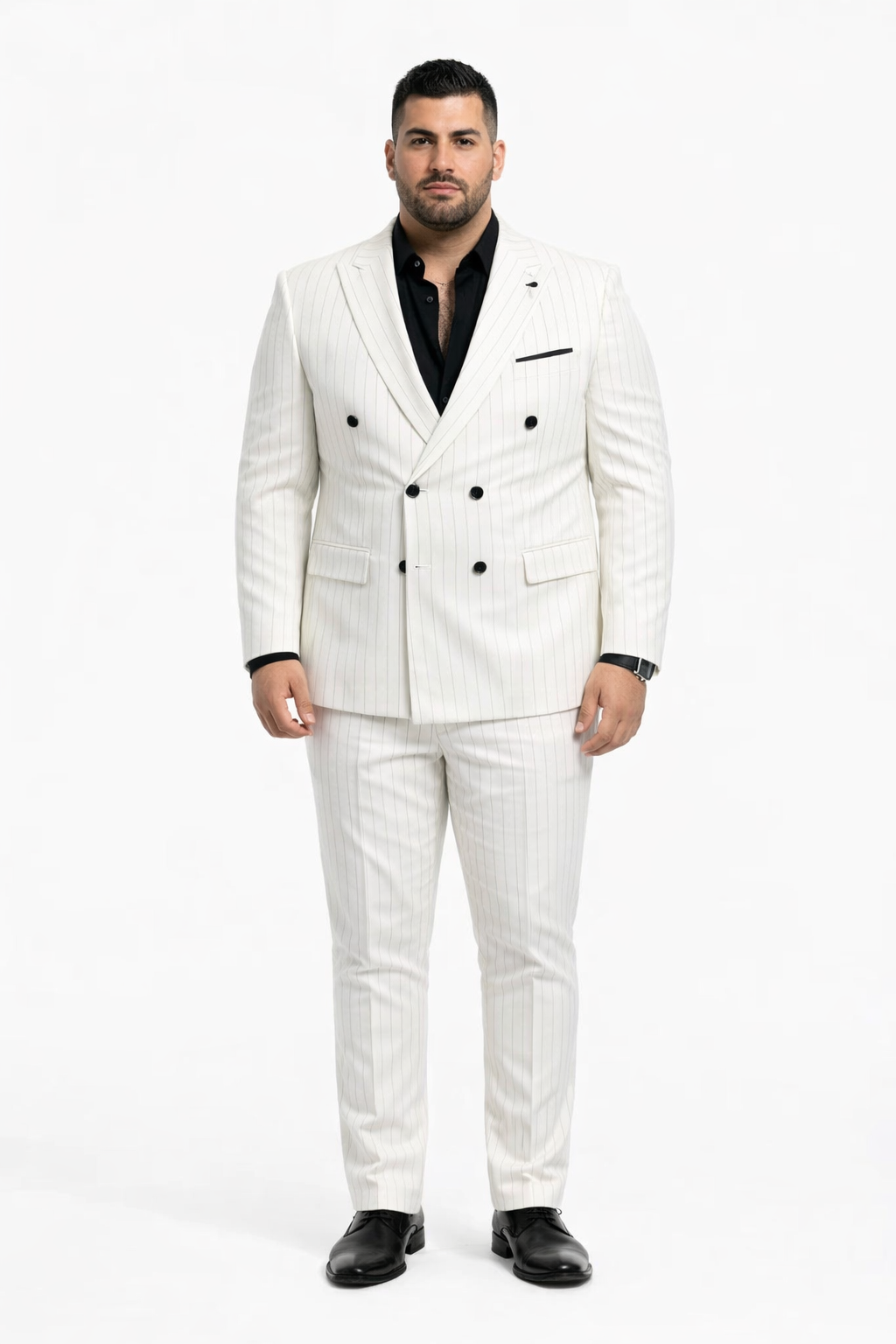 White Suit With Black Pinstripe - 1920'S 1940'S Dress Suit