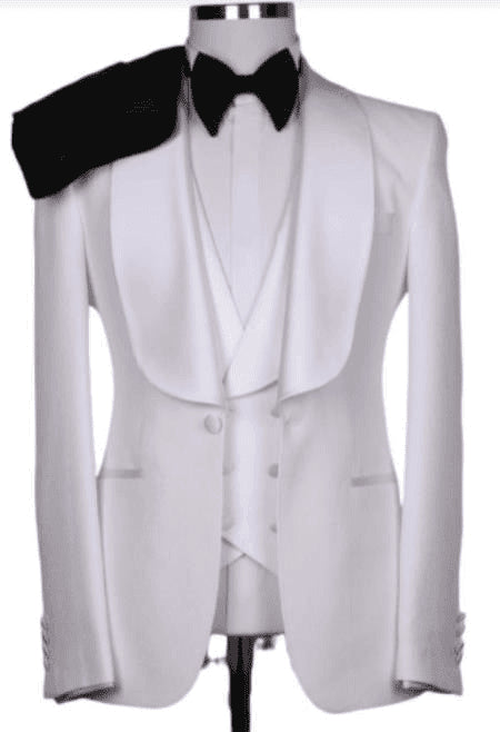 White Tuxedo Dinner Jacket - Mens White Blazer - AlbertoNardoniStore