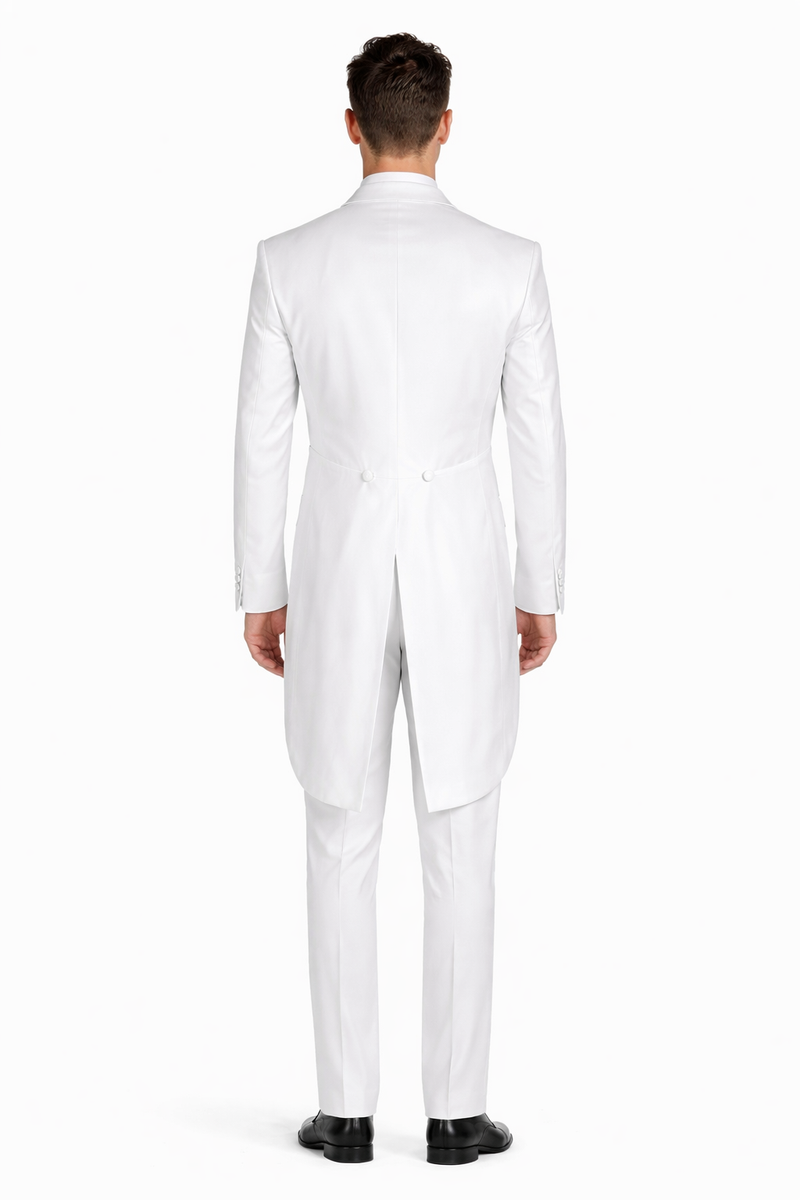 White Tuxedo Tailcoat - White Wedding Suit