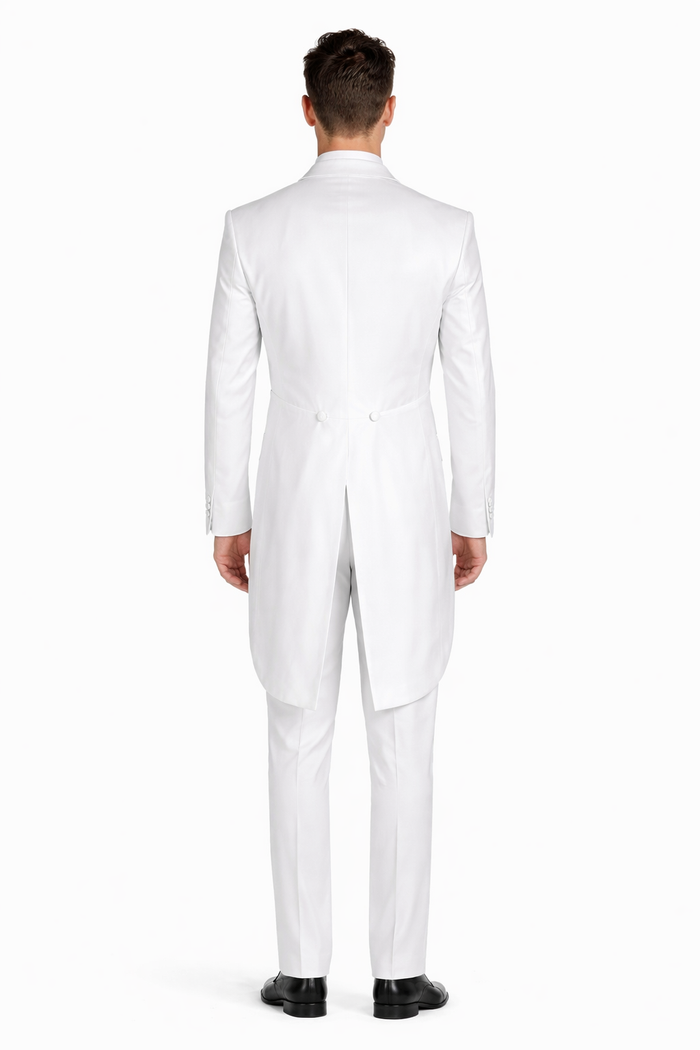 White Tuxedo Tailcoat - White Wedding Suit