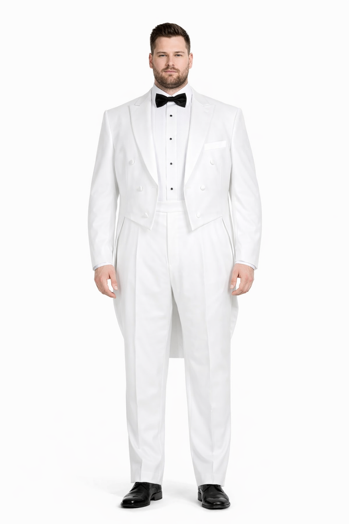 White Tuxedo Tailcoat - White Wedding Suit