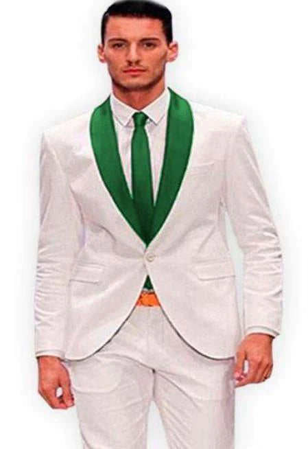 White tuxedo wedding groom - White wedding tuxedos - AlbertoNardoniStore