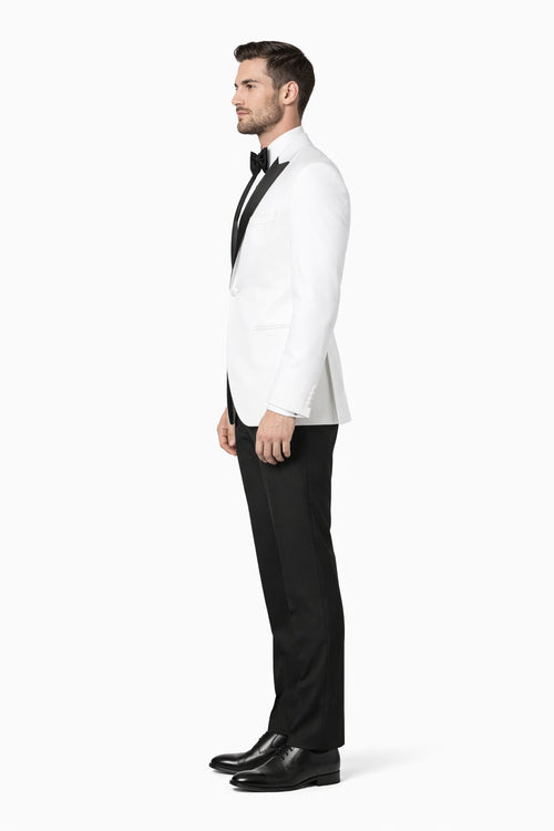 Mens Designer Franklin Wedding - Prom Tuxedo in White