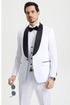 Mens Stacy Adams Suit - Stacy Adams Suit Men's Designer Tuxedo - Vested One Button Shawl Lapel in White