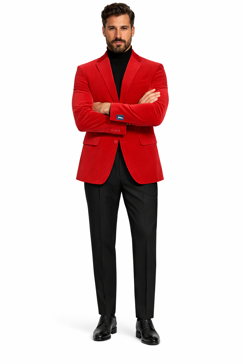 Wholesale Mens Jackets - Wholesale Blazer - Red Velvet  Blazer