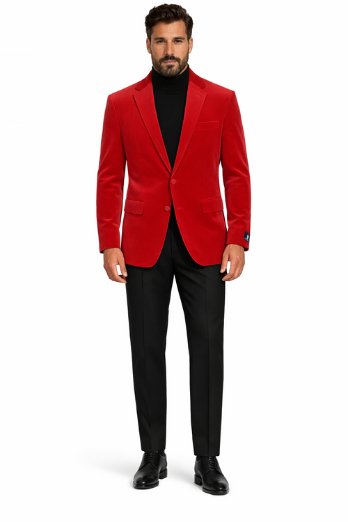 Wholesale Mens Jackets - Wholesale Blazer - Red Velvet  Blazer