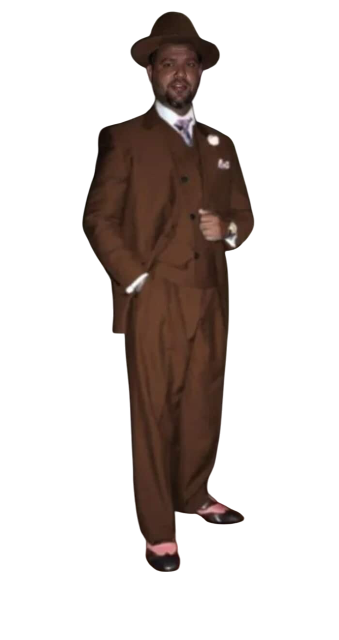Wide Leg Pleated Pants Pants - 100% Wool Suit - Double Breasted Vest Peak Lapel - Classic Fit Suit - Vested Suit - Brown