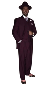 Wide Leg Pleated Pants Pants - 100% Wool Suit - Double Breasted Vest Peak Lapel - Classic Fit Suit - Vested Suit - Burgundy