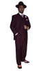 Wide Leg Pleated Pants Pants - 100% Wool Suit - Double Breasted Vest Peak Lapel - Classic Fit Suit - Vested Suit - Burgundy