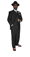 Wide Leg Pleated Pants Pants - 100% Wool Suit - Double Breasted Vest Peak Lapel - Classic Fit Suit - Vested Suit - Charcoal