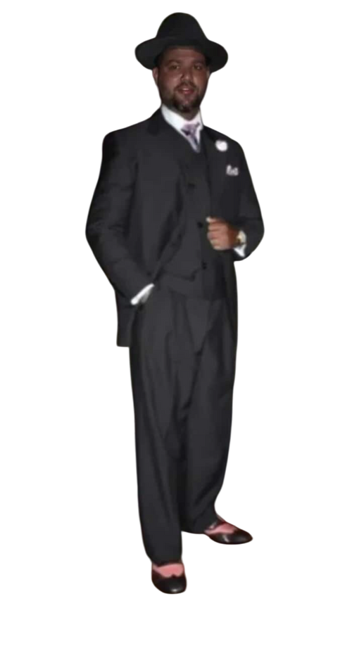 Wide Leg Pleated Pants Pants - 100% Wool Suit - Double Breasted Vest Peak Lapel - Classic Fit Suit - Vested Suit - Dark Grey