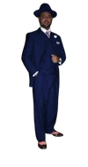 Wide Leg Pleated Pants Pants - 100% Wool Suit - Double Breasted Vest Peak Lapel - Classic Fit Suit - Vested Suit - Navy