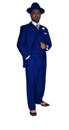 Wide Leg Pleated Pants Pants - 100% Wool Suit - Double Breasted Vest Peak Lapel - Classic Fit Suit - Vested Suit - Royal