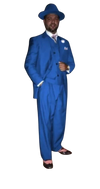 Wide Leg Pleated Pants Pants - 100% Wool Suit - Double Breasted Vest Peak Lapel - Classic Fit Suit - Vested Suit - Sapphire