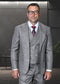 Mens Ticket Pocket Peak Lapel Double breasted Vest 100% Wool Tom Ford Style Modern Fit in Color "Grey" By Statement
